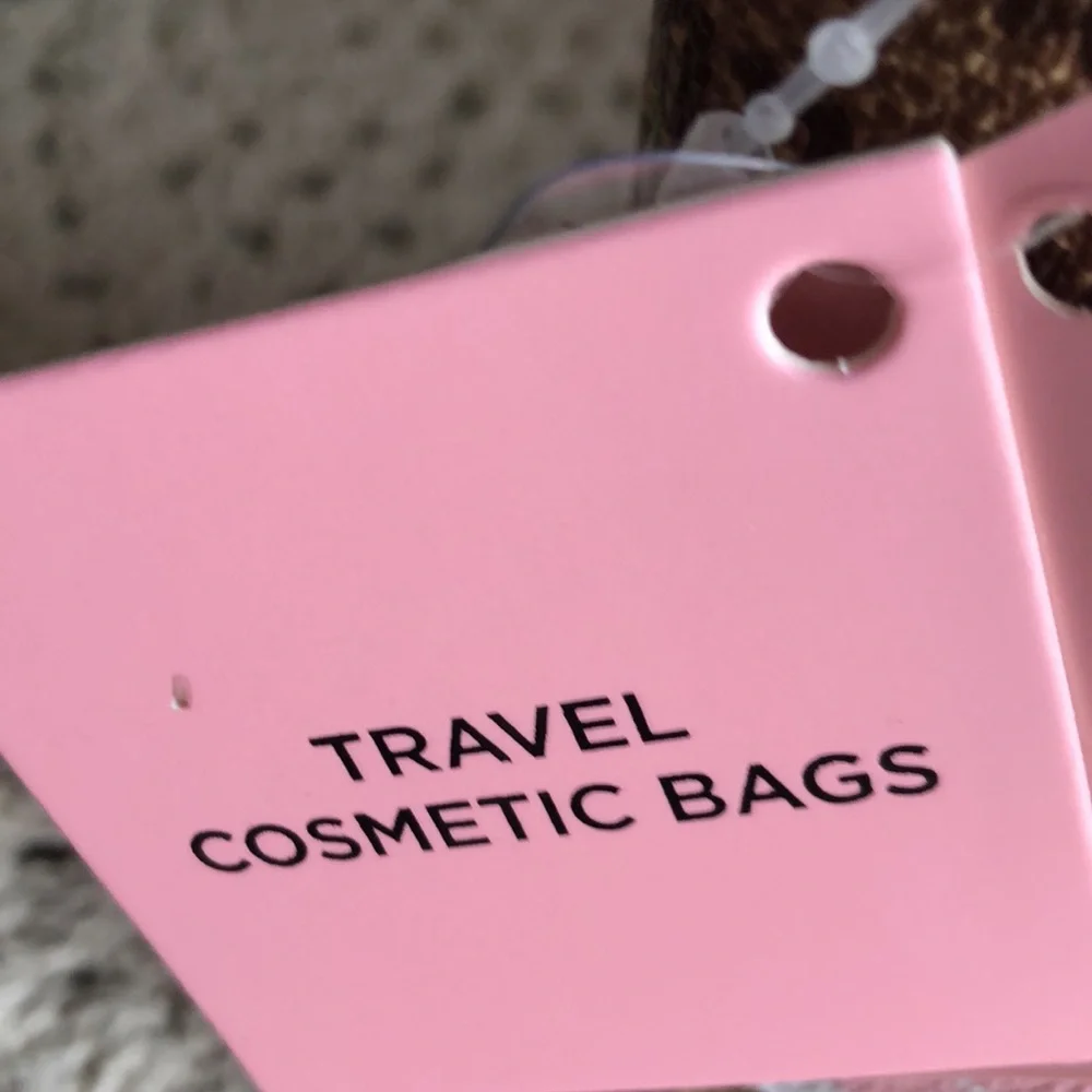 Juicy Couture Pink and Brown Logo Cosmetic Bag